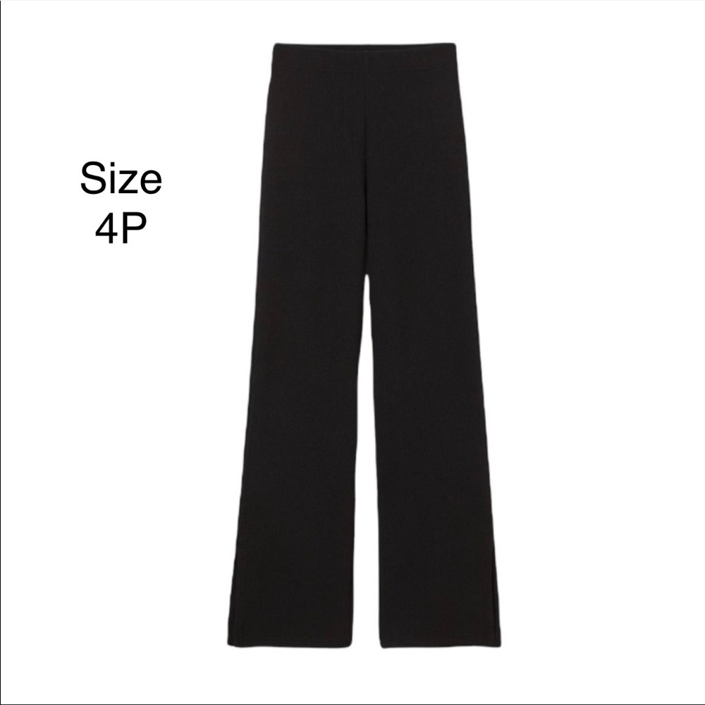 Oscar de la Renta high waisted flared leg ribbed dress pant / trouser